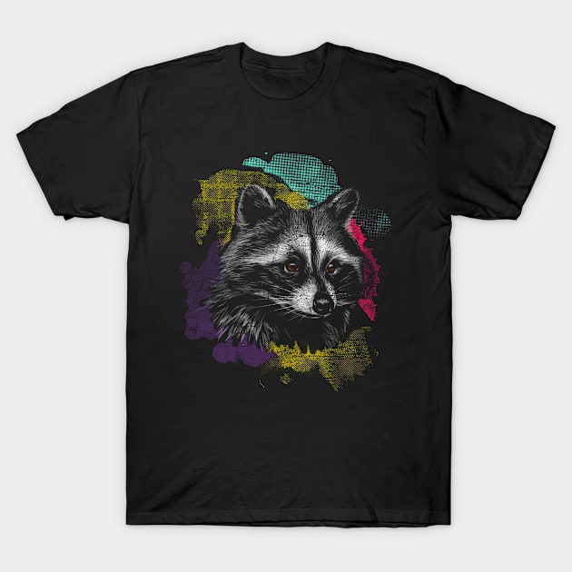 Raccoon Colorful Trash Panda T-Shirt by ShirtsShirtsndmoreShirts